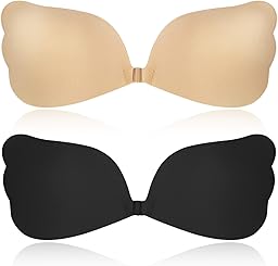 Soutien-Gorge Auto-adhésif en Silicone sans Bretelles 2 Paires, Réutilisable, Invisible, Respirant, Push-Up – Parfait pour Robes Dos-Nu, Robes de Soirée et Tenues Décolletées