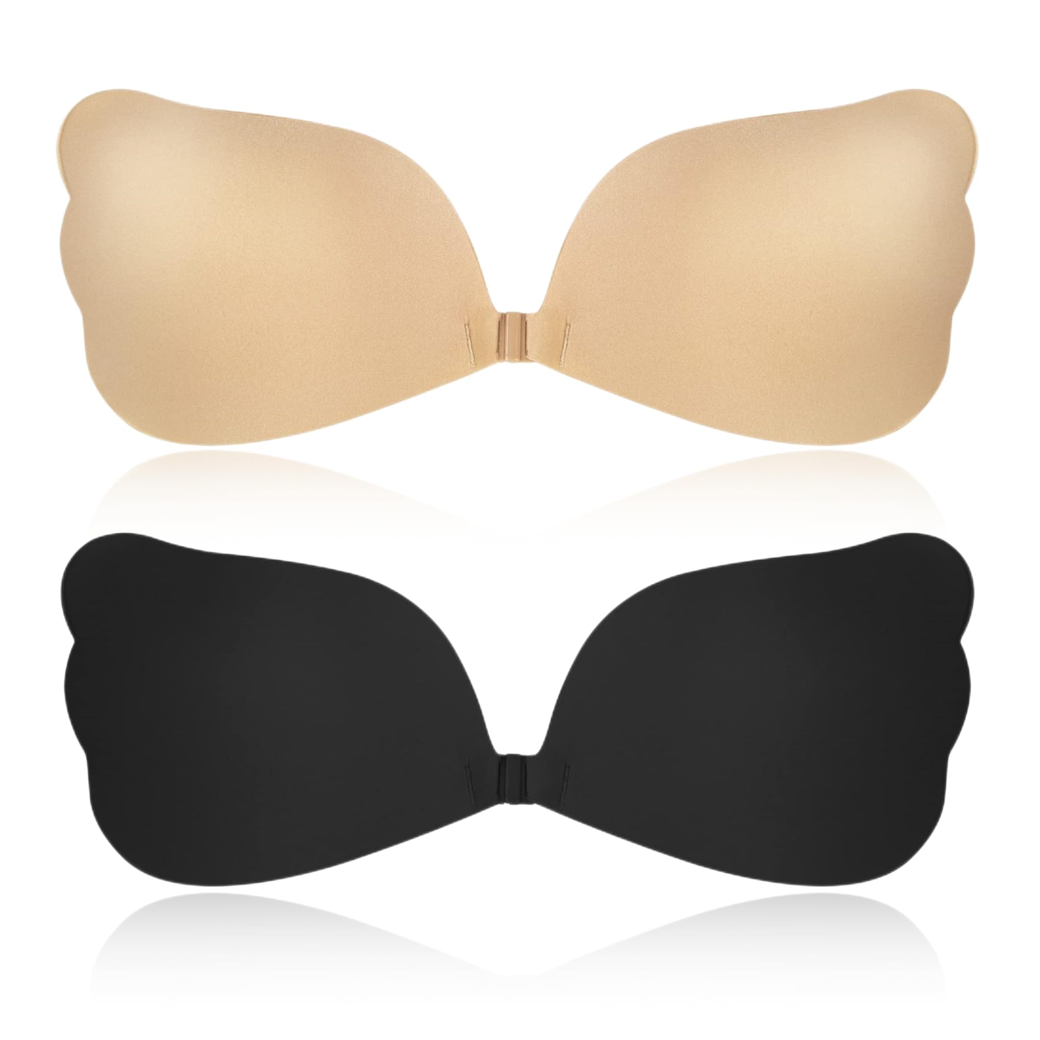 Soutien-Gorge Auto-adhésif en Silicone sans Bretelles 2 Paires, Réutilisable, Invisible, Respirant, Push-Up – Parfait pour Robes Dos-Nu, Robes de Soirée et Tenues Décolletées - 1