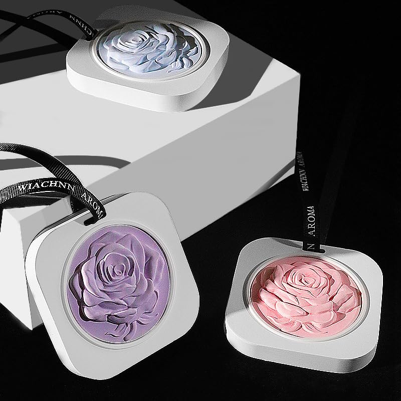 Ambientador para auto en forma de flor aroma rosa miniatura 4