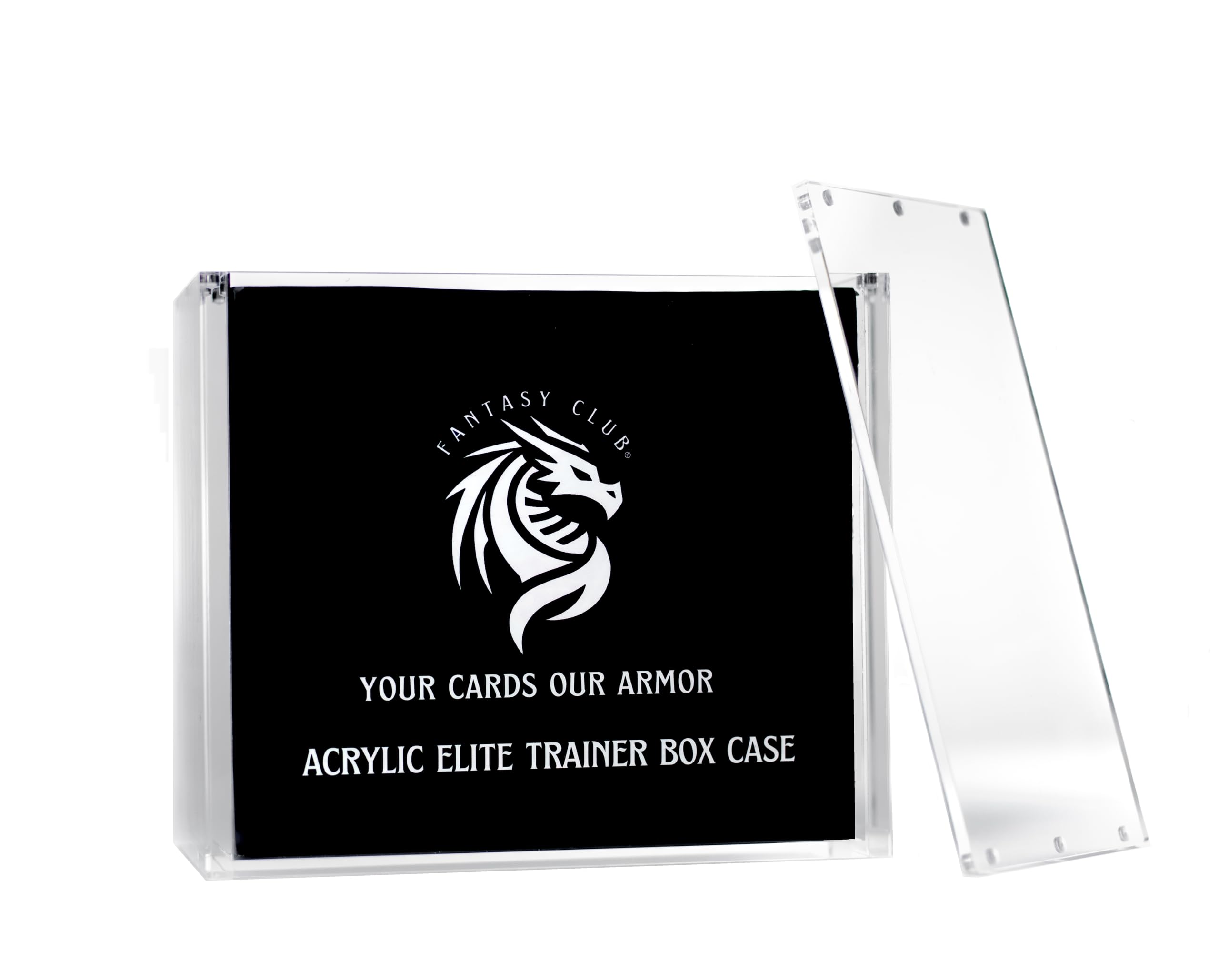 FANTASY CLUB | Boîte Acrylique pour Elite Trainer Box – Acrylique ultra épais 8 mm + 5 mm avec aimants puissants et protection UV à 99+% | Valorisez votre collection scellée et gardez vos ETB mint