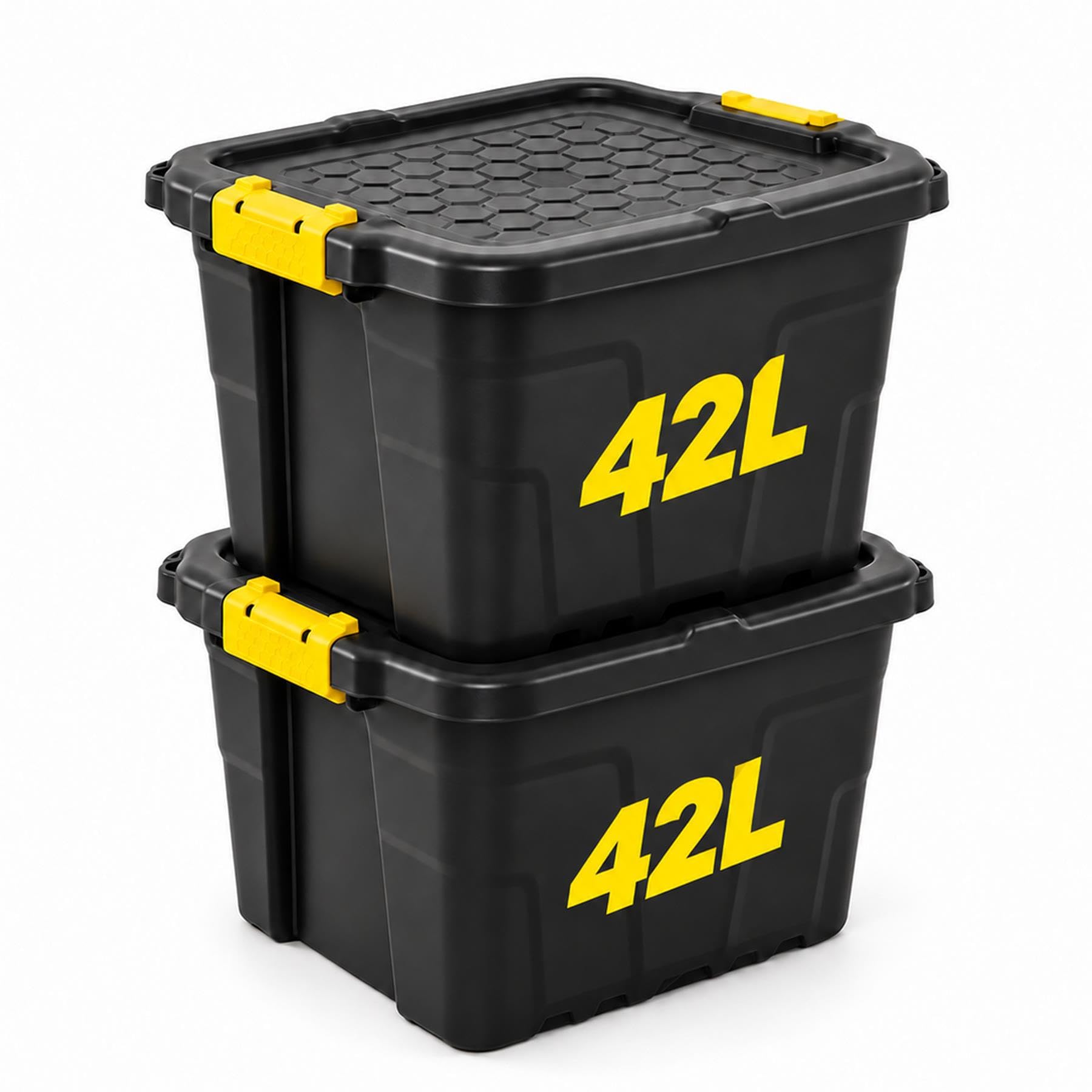 NOVECRAFTO 42L Compact Medium Storage Box with Lid 2 Pack, Stackable โ image 1