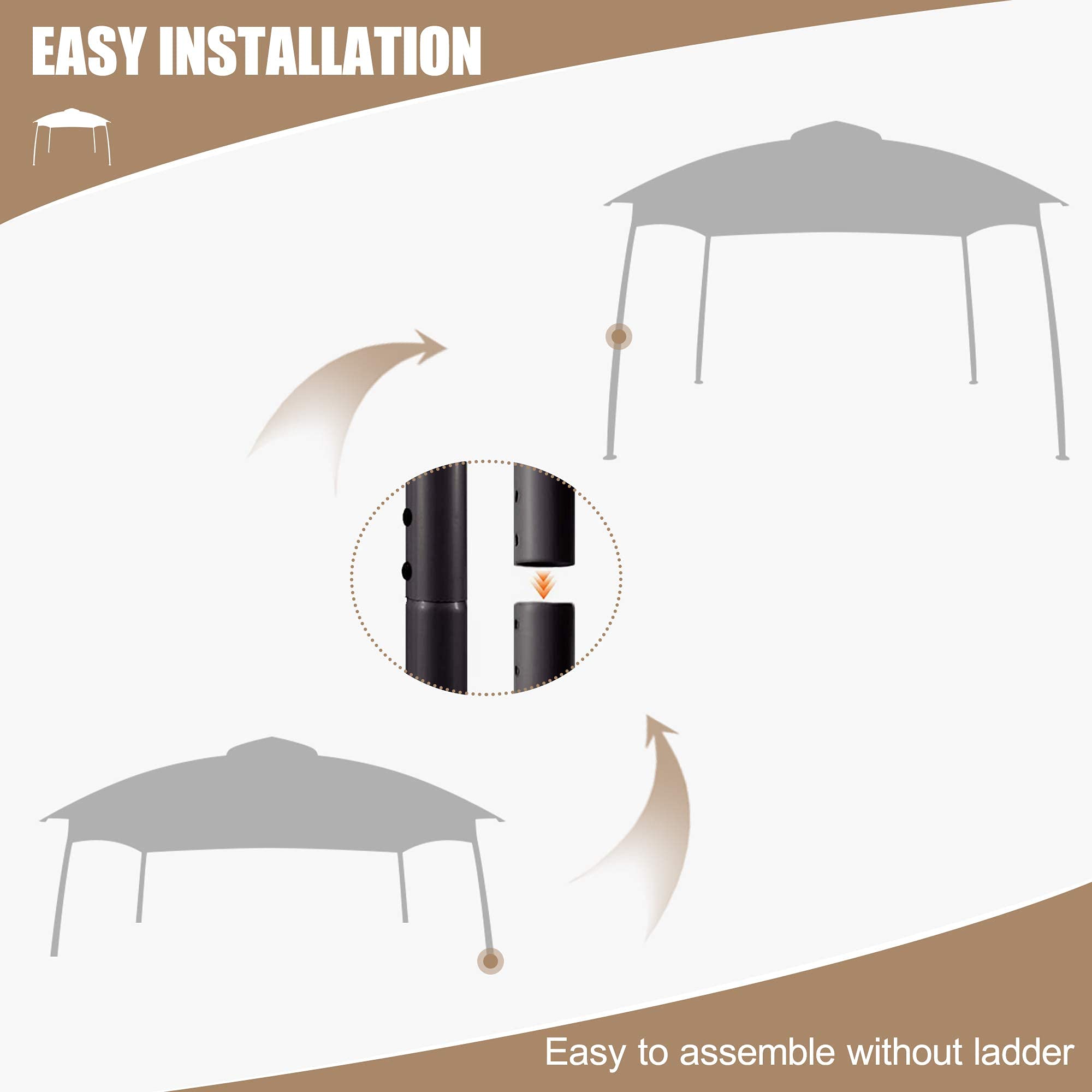 Buy CHARMELEON 10x10 Gazebos for Patios, Outdoor Gazebo with Netting