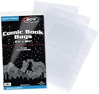 Vista 1 de BCW Current/Modern Comic Bags - 100 ct Acid-Free Modern Comic Bags for Current Issues Exterior 6 7/8 x 10 1/2 inches Crystal Clear Protection