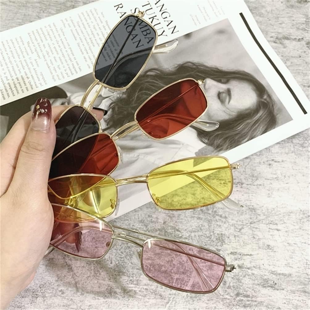 ADE WU Small Narrow Rectangle Sunglasses Womens Mens Retro Y2k 80s 90s UV400 Sunnies - Image 3