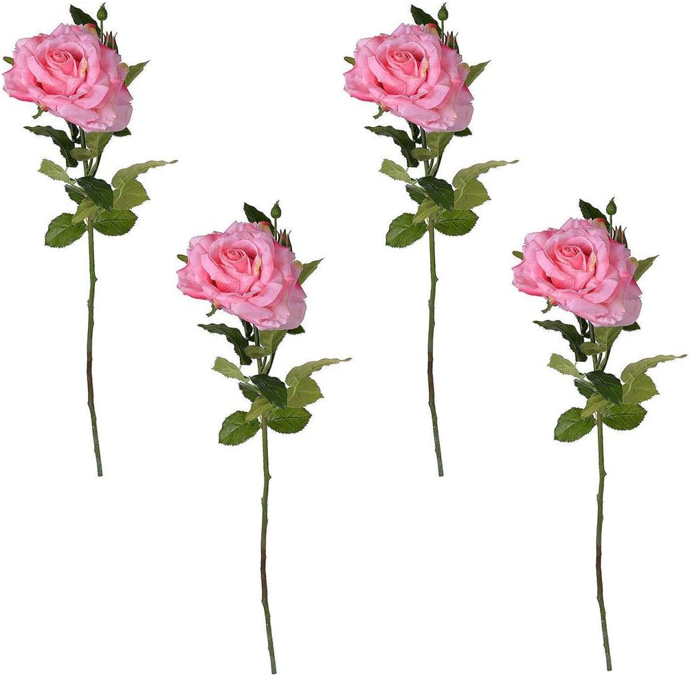 A&B Home 26" Real Touch Rose Stem, Pink Pink/Botanical