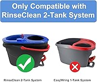 Vista 2 de Cabezales de repuesto para mopa Ocedar, juego de 3 cabezales de repuesto para mopa Ocedar RinseClean de 2 tanques, cabezal de repuesto para mopa