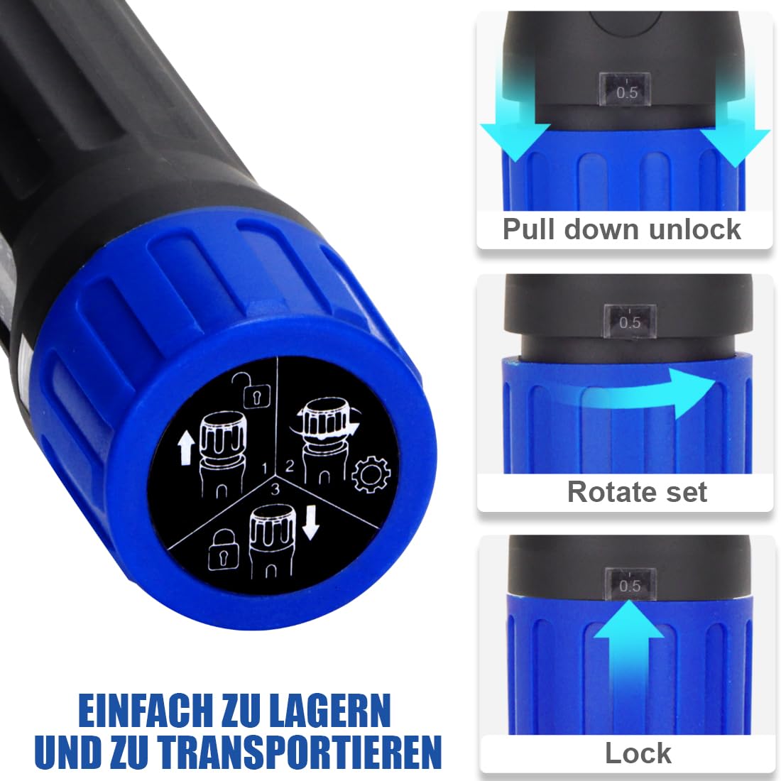 Juego de destornilladores dinamométricos 1-6 Nm, 12 piezas, con maletín de plástico para reparación de bicicletas con portapuntas