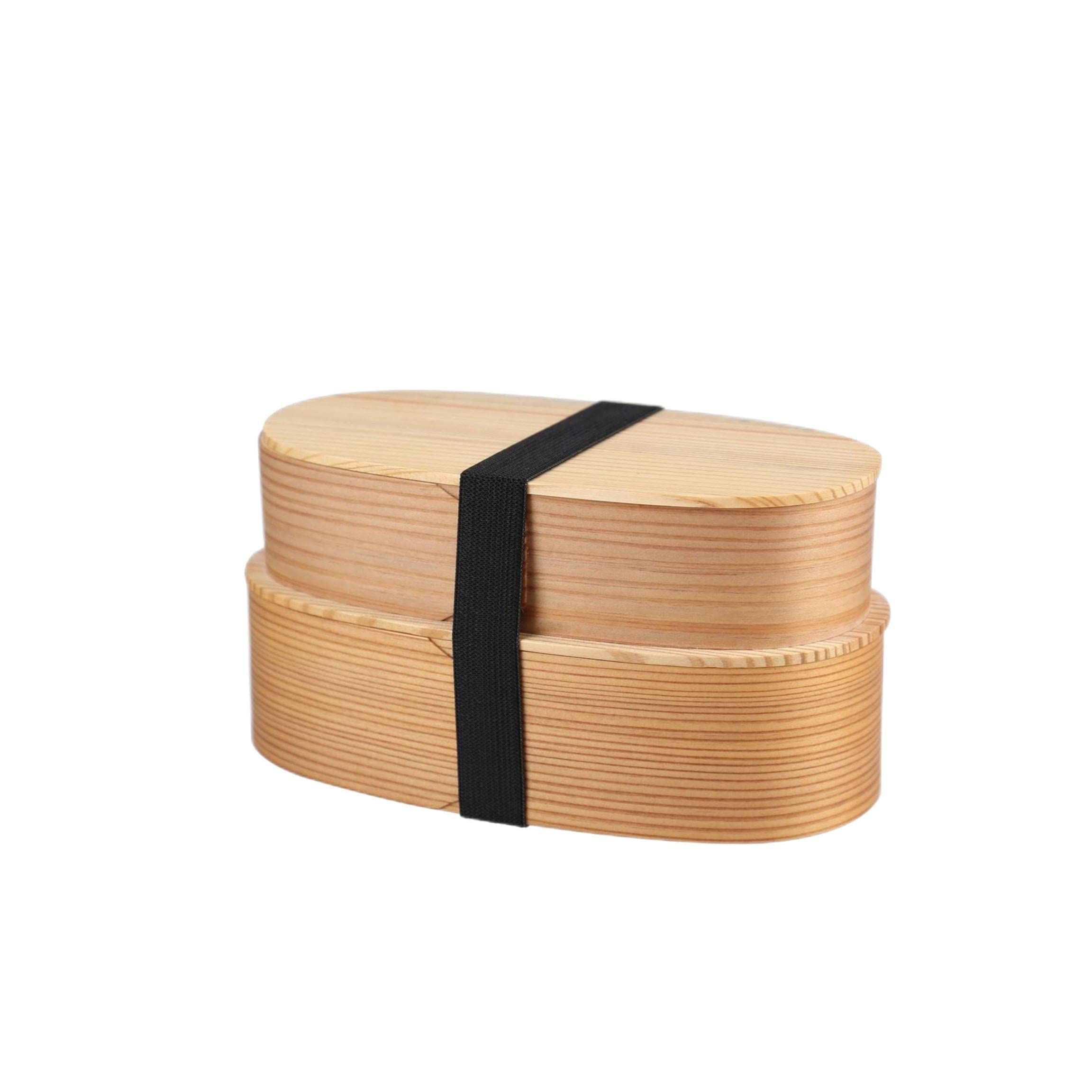 Akita Cedar Oval Bento Box with Partitions