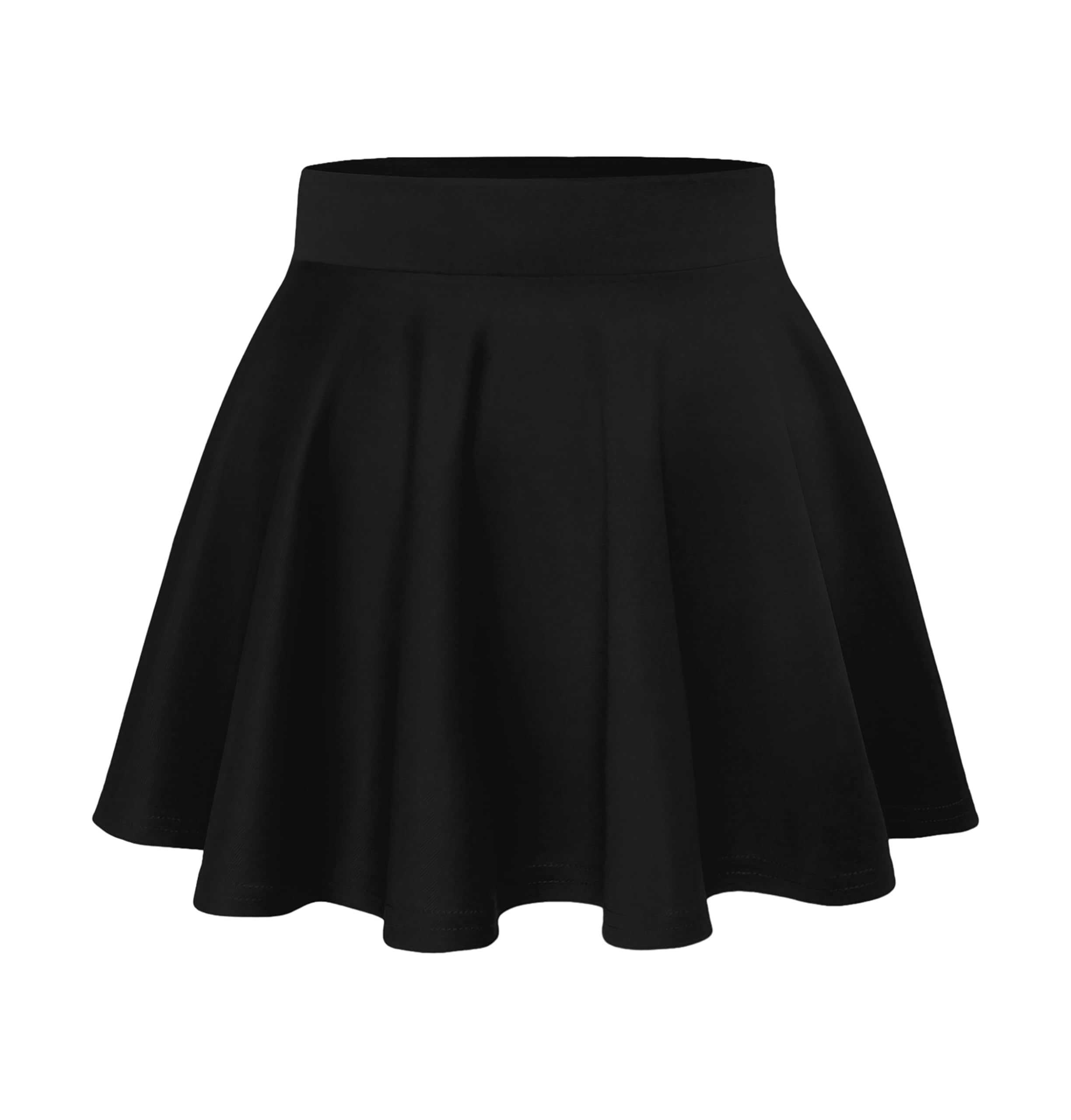 Hybrid & Company Womens Stretch Super Short Flared Casual Nylon Ponte Mini Skate Skirt