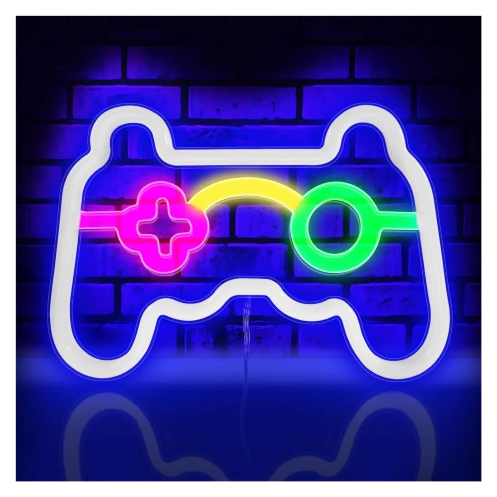 LEMST Sign Lamp Cool Gamepad Neon Sign Gaming Controller LED Light Dimmable USB Powered for Game Room Bedroom Club Party Decor 30cmx20cm/11.81inx7.87in