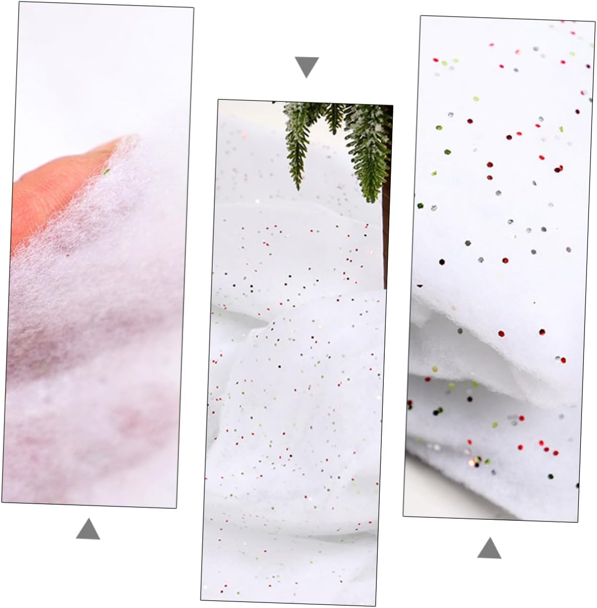 Christmas Decorative Fake Snow Blanket 92x154cm, White Artificial Snow Cotton for Holiday Party, Winter Village Display and Home Seasonal Décor