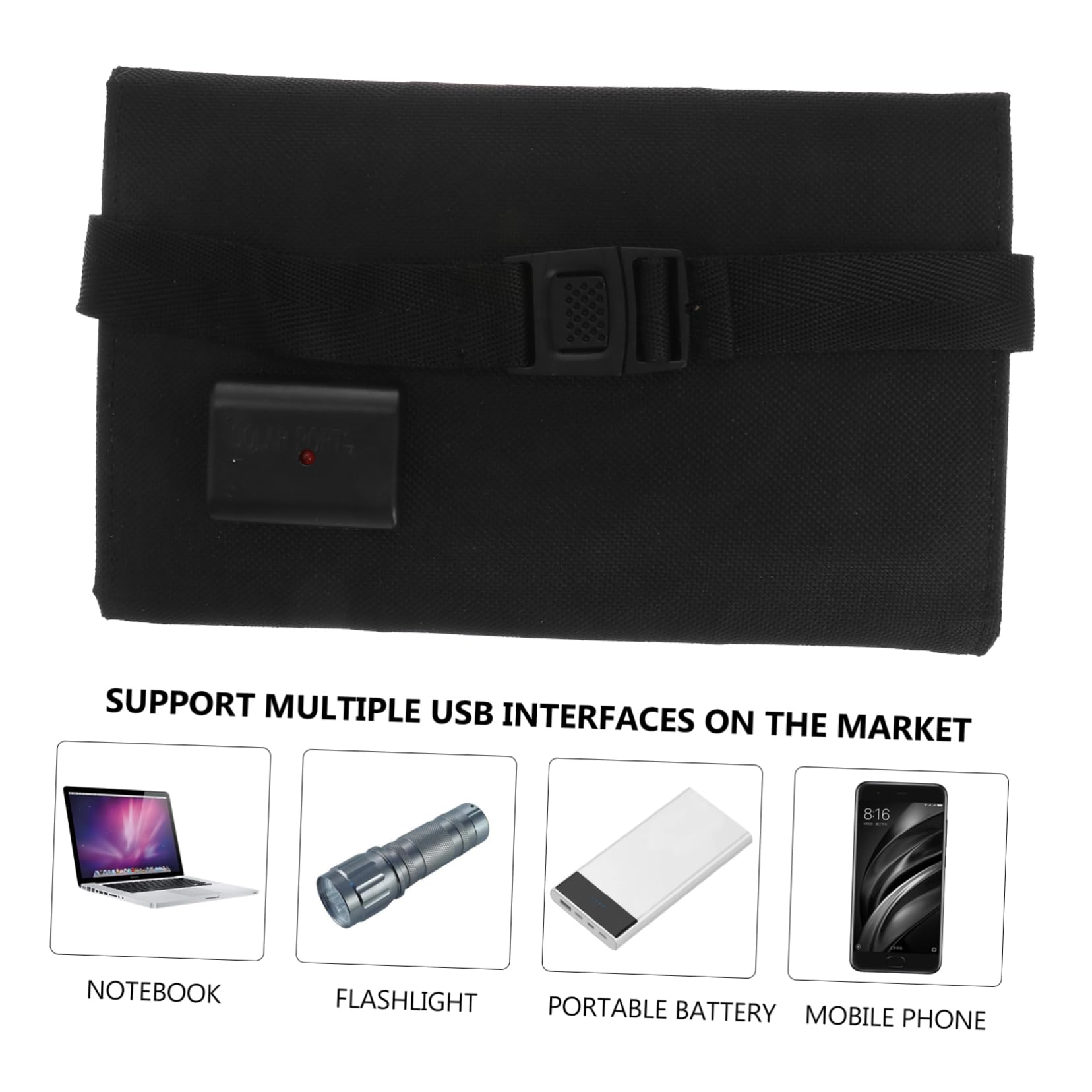 UKCOCO Paneles Solares Plegables Cargador Solar Portátil Salida USB para Camping y Viajes Dispositivo de Carga Solar para Exteriores Equipo de Carga