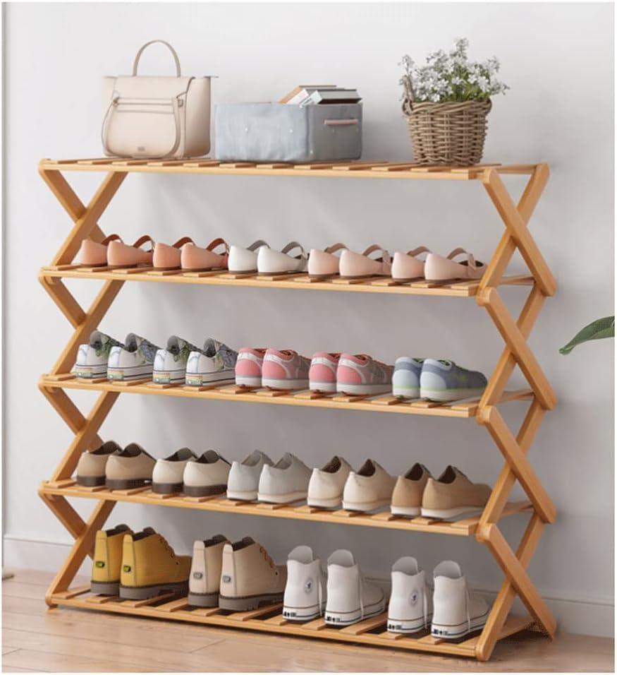 Étagère à chaussures pliante stable pour libérer le sol d'un couloir