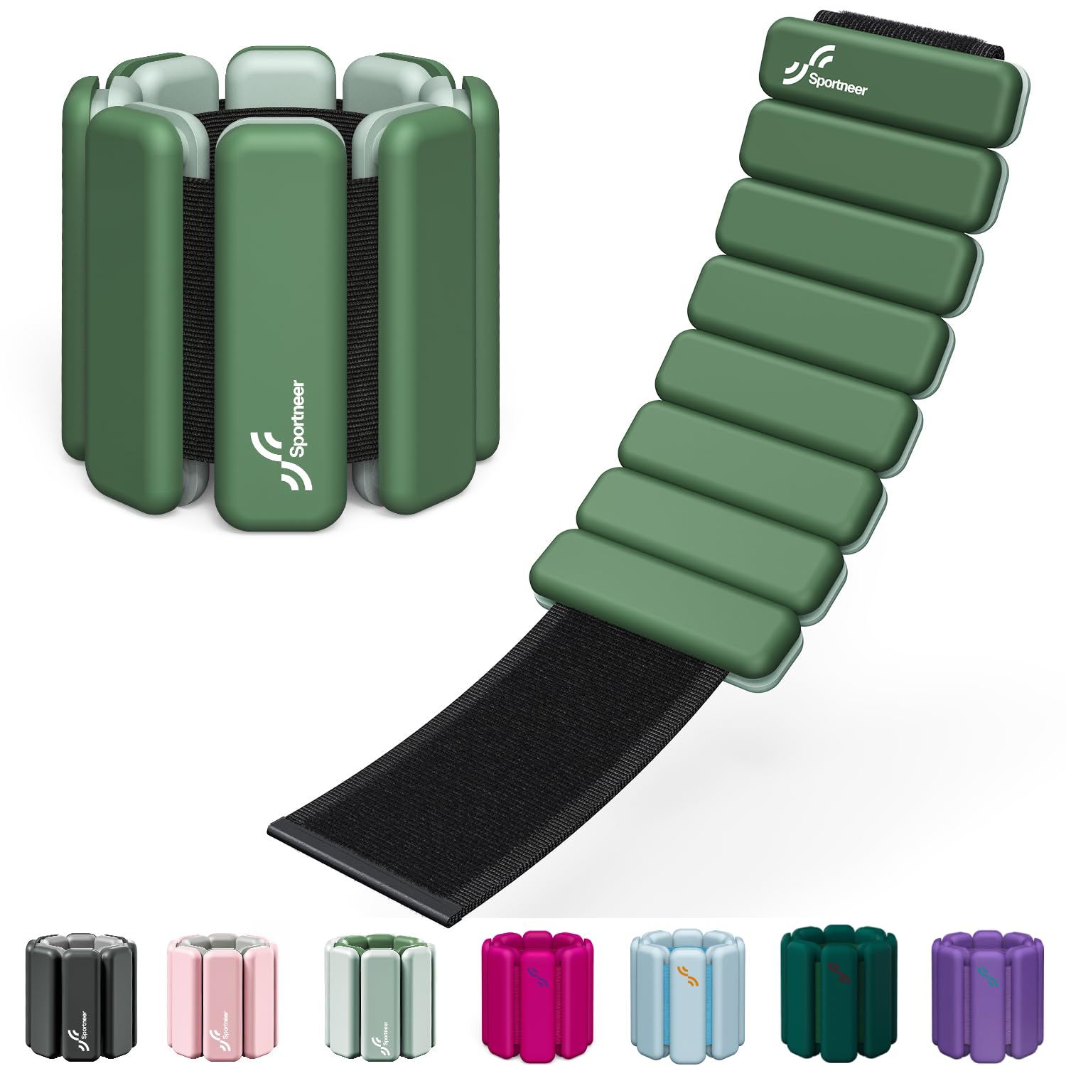 Sportneer Wrist &amp; Ankle Weights for Women Men, Silicone Weighted Bangles