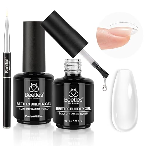 Miniatura 20 de Beetles Gel Constructor para Uñas, 7 en 1 Gel Constructor de Uñas de Otoño Color Marrón Nude para Extensión de Uñas y Construcción de Ápice Terreno