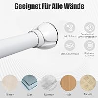 LOLYPOT Rozsdamentes Függönyrúd 85-183 cm Fúrás Nélküli Állítható Teleszkopos 3