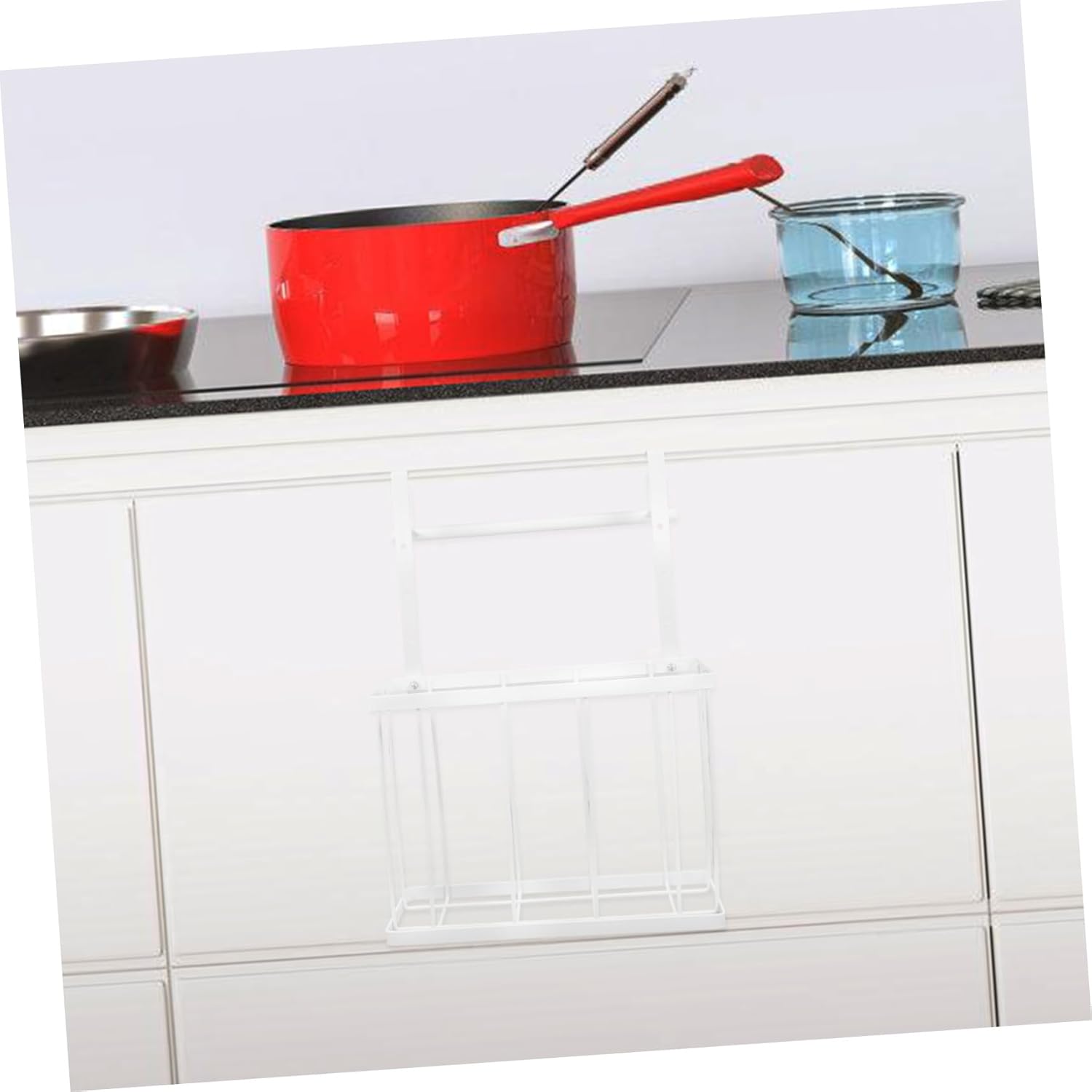 Cabinet Door Storage Basket over Door Pantry Organizer Wire Hanging Basket Towel Cutting Board Holder Space-saving Shelf Organizer Stainless Steel