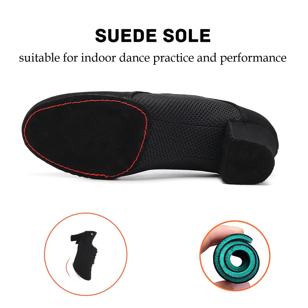 JUODVMP Zapatos De Baile Latinoamericanos Cerrados para Mujer con Cordones Salsa Tango Jazz Zapatos De Baile Training,Modelo ES-NJB