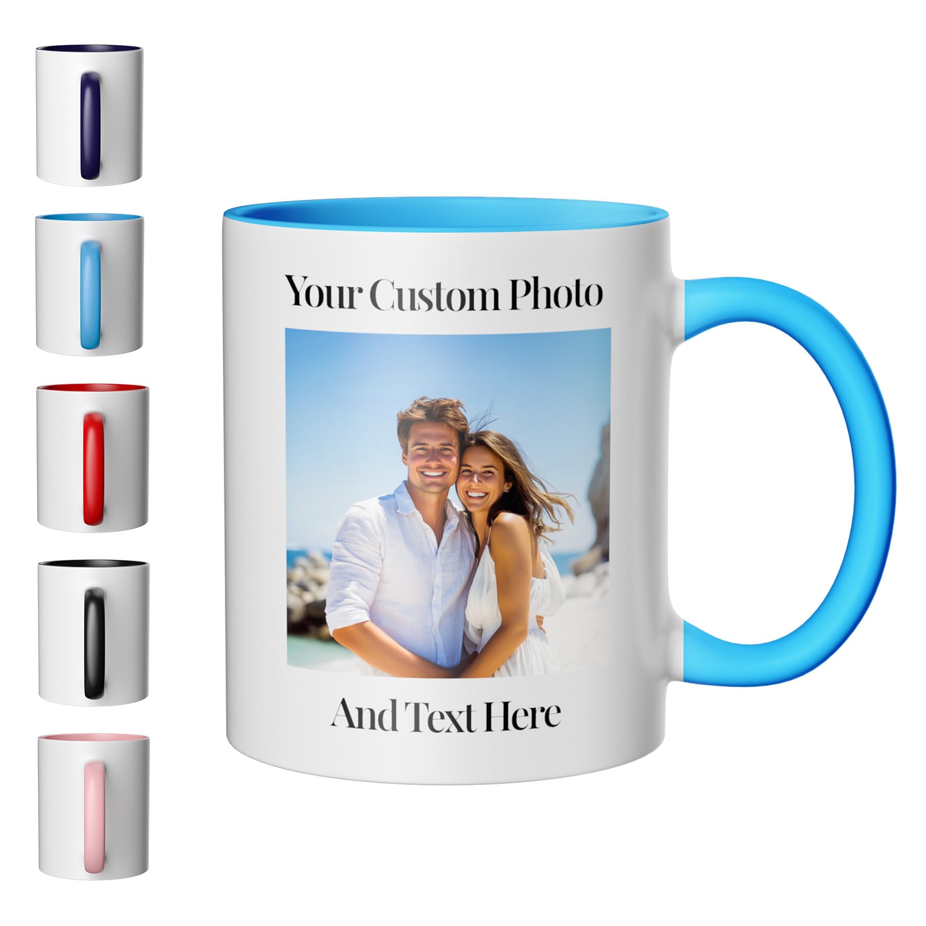 Customaster Personalised Mug with Photo/Text,Custom Coffee Mug with Logo or Design,Your Choice of 11oz or 15oz,Personalised Gift for Birthdays, Anniversaries, Mother’s Day & Father’s Day
