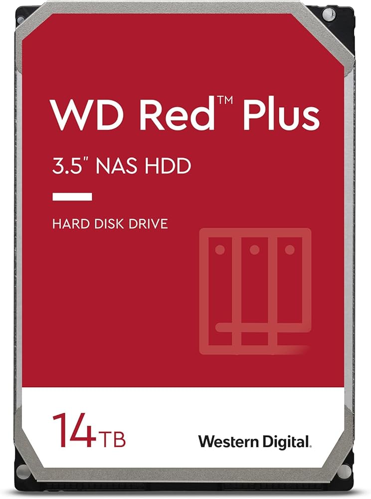 Western Digital 14TB WD Red Plus NAS Internal Hard Drive - 5400 RPM Class, SATA 6 Gb/s, CMR, 512 MB Cache, 3.5" - View 1
