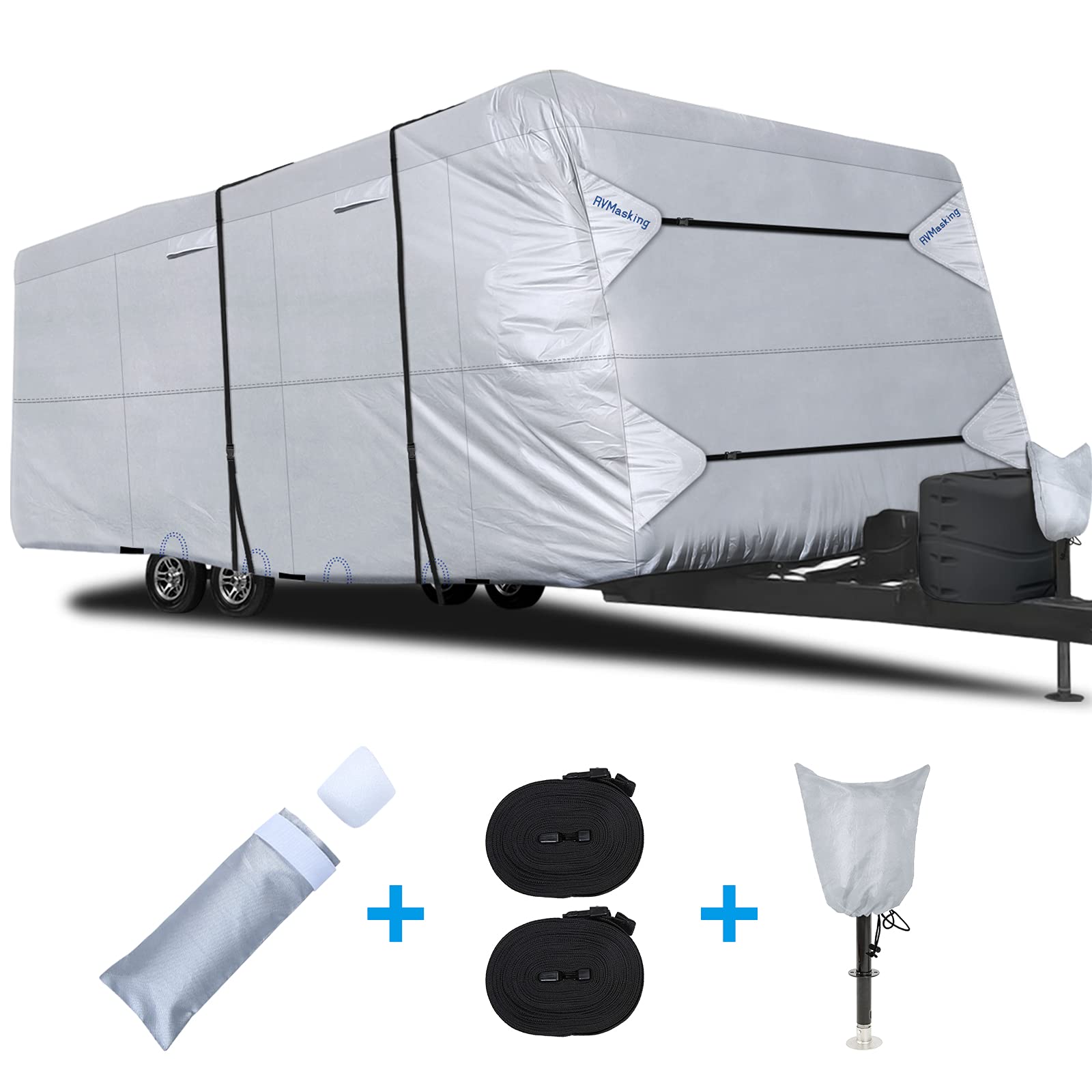 Buy RVing 2022 New RipStop RV Cover Windproof Travel Trailer Cover Fits 24'1" 26' Long