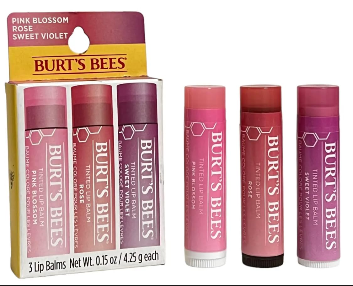Burt's Bees Tinted Lip Balm, 3 Count (Pack of 1)
