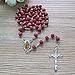 Our Lady of Guadalupe Rose Petal Scented Rosary - 6 Pcs Red Rosaries with Individual Matching Gift Box