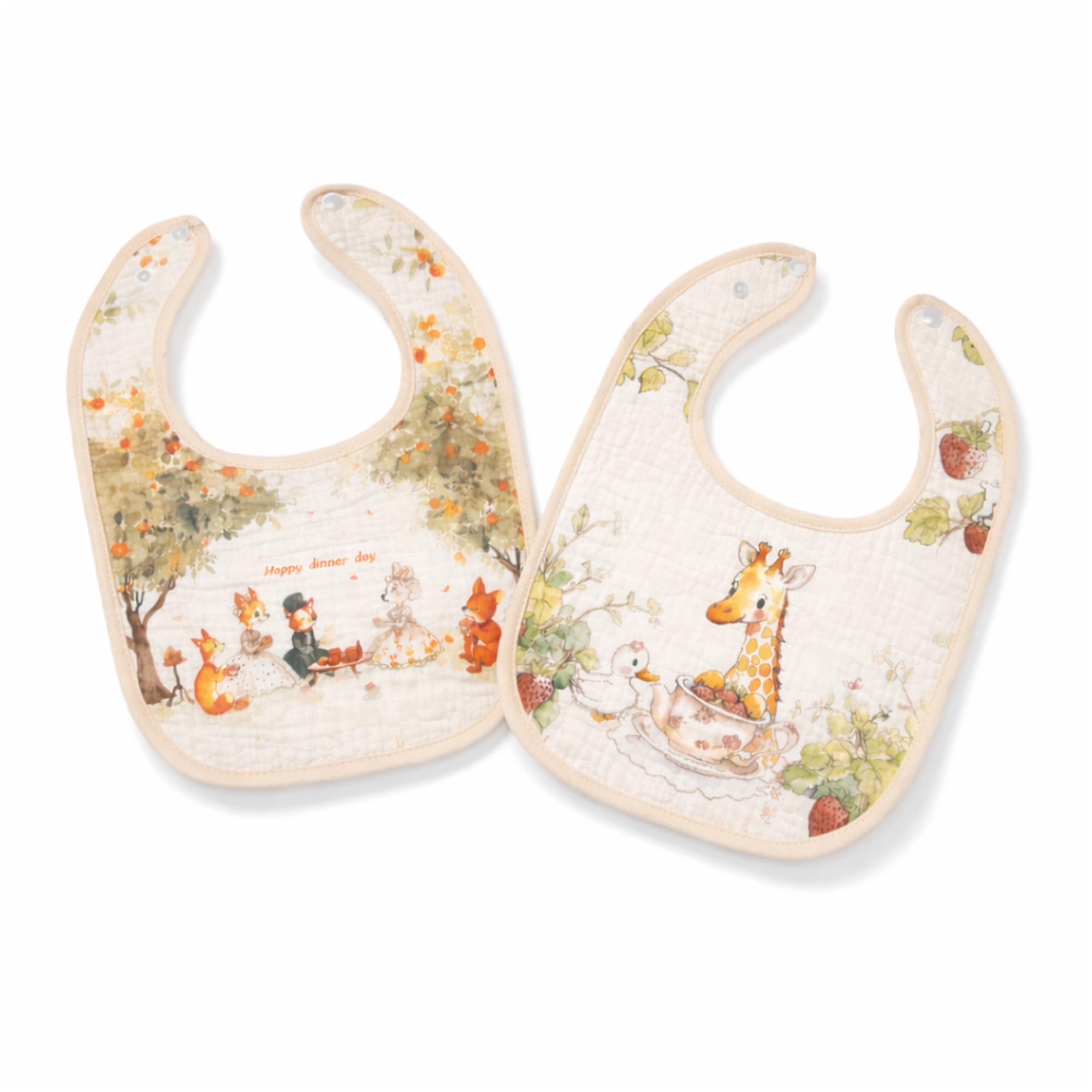 THE LITTLE LOOKERS Muslin Bib for Baby | Extra Absorbent 6-Layer Design | for Infants & Toddlers | Lightweight & Supersoft | Adjustable Button | Washable & Reusable | (Pack of 2)-image-29
