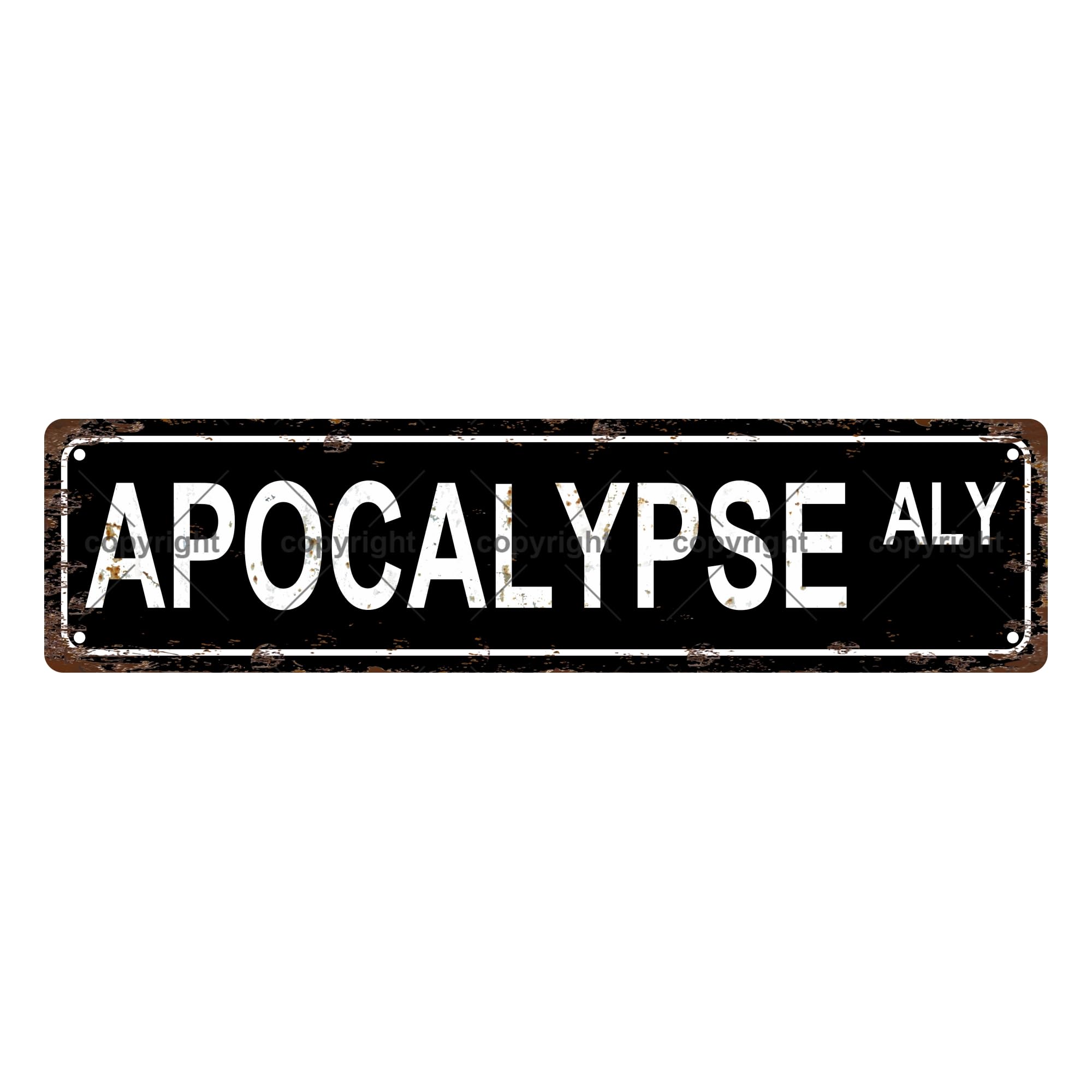 Apocalypse ALY Religion Metal Tin Street Sign Bar Cafe Garage Cave Home Room Wall Bathroom Farmhouse Garden Porch Patio Decor,4x16 Inch