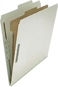 Universal 10252 Pasta de classificação de quadro prensado, carta, quatro seções, cinza, 10/caixa