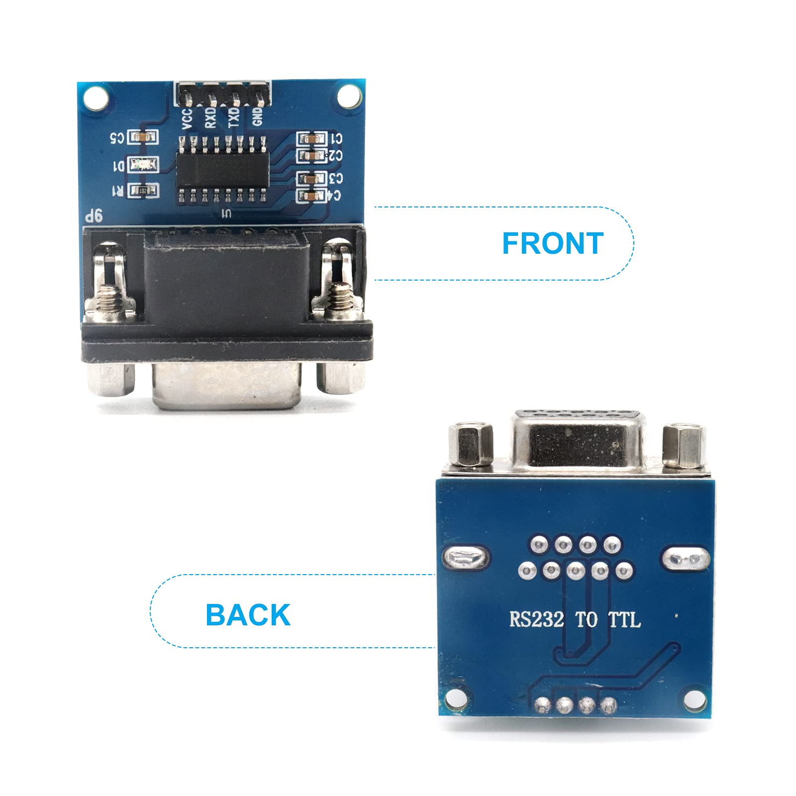 ARCELI 5 pezzi MAX3232 - Modulo di collegamento a presa TTL seriale a scheda convertitore TTL DB9 adatto per aggiornamenti di attrezzature come DVD