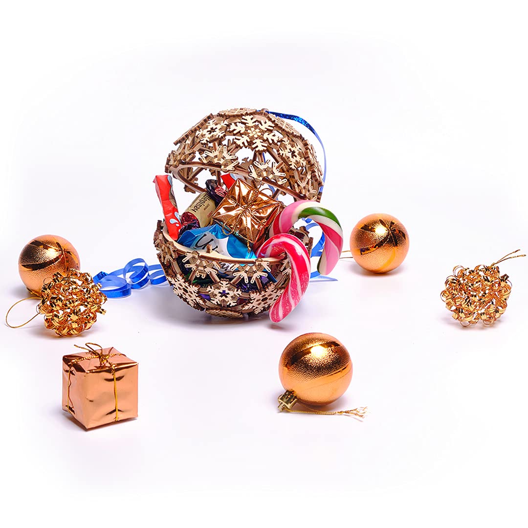 Wood Trick Christmas Ball Puzzle 3D de Madera para Adultos para Construir