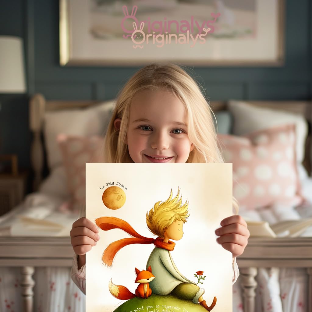 Originalys Le Petit Prince. Affiche décorative pour chambre d'enfant, fille et garçon, A4, idée de cadeau pour enfant. Décoration murale (Sans cadre) (1, Aimer)