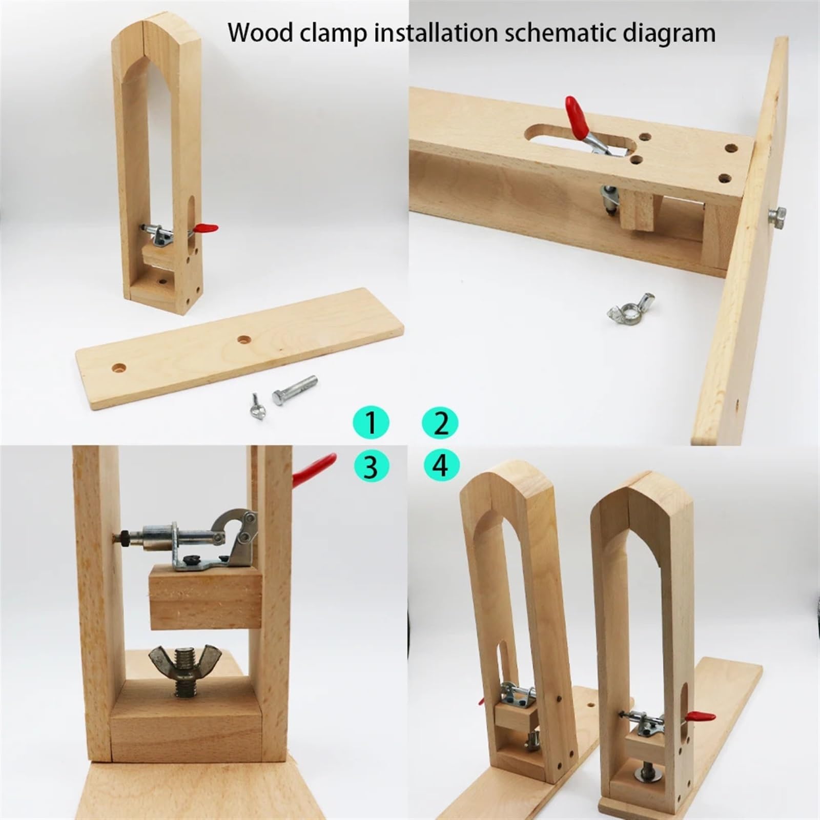 Coser Clip De Madera Herramienta De Sujeción For Costura A Mano Cuero Artesanal, Clip Madera Horizontal Escritorio For Coser Cinturones(50cm wooden clips)