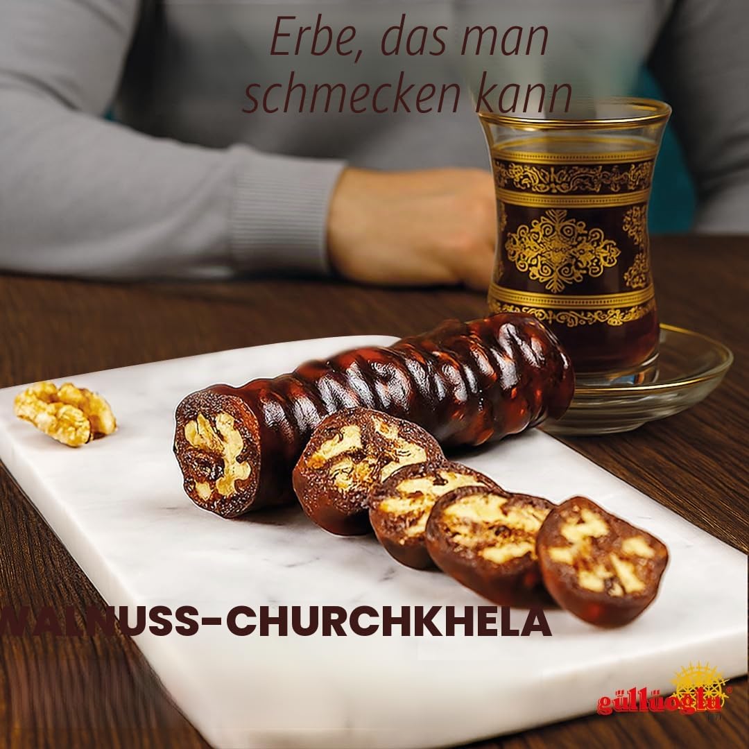 Gulluoglu Walnut Churchkhela (Cevizli Sucuk), täglicher frischer Versand aus Istanbul/Türkei. (0,5 kg)