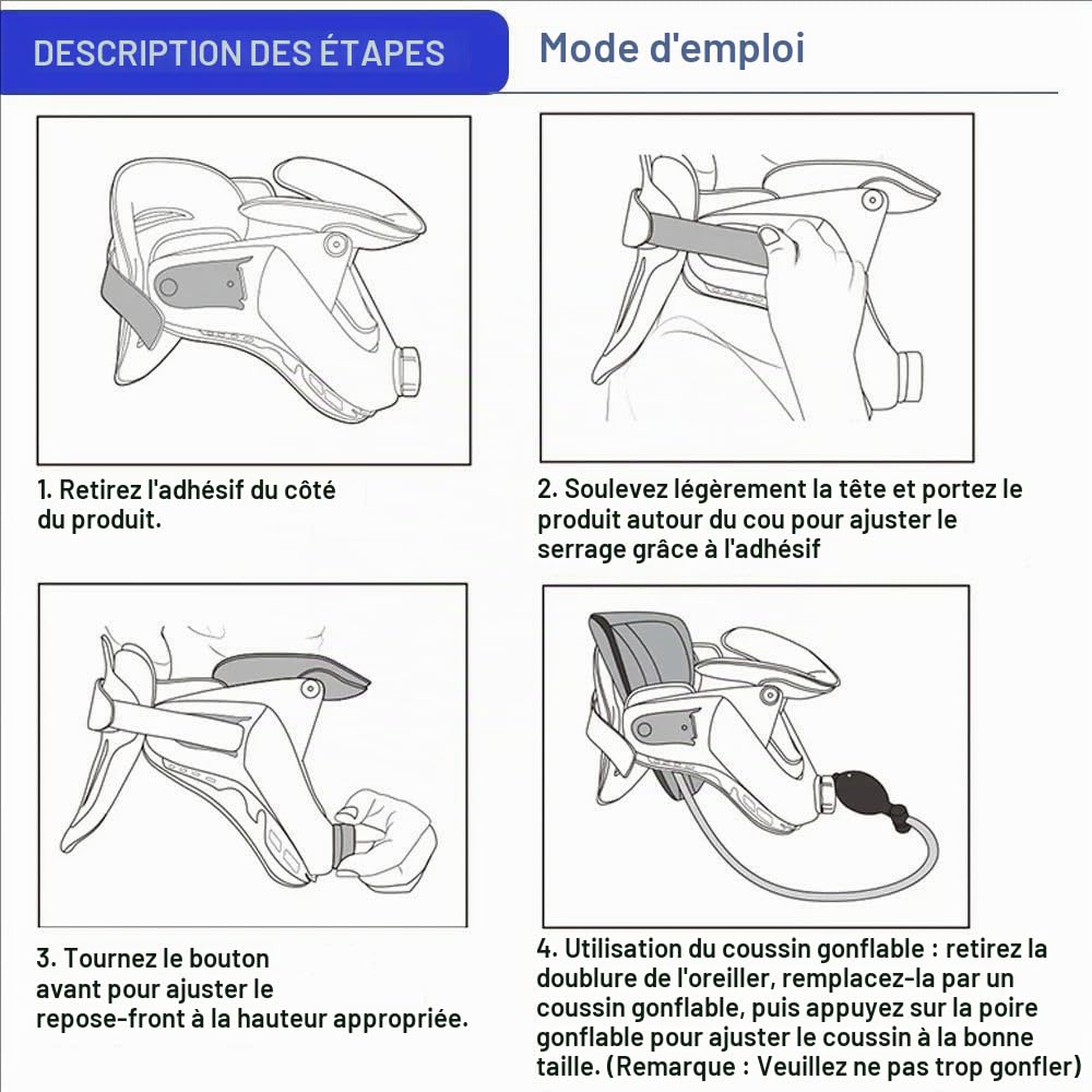 Minerves,Minerve Cervicale Femme Et Homme,Étireur De Cou Réglable, Collier Cervical Gonflable, Pour Les Douleurs Au Et Le Soutien, Il Décompresse Le Cou Et Soulage Les Tensions Cervicales