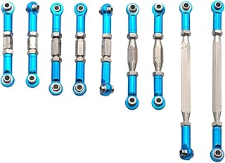 ShareGoo 9Pcs Metal Pull Rod Steering Servo Link Linkages Swing Arm Tie Rod Upper Suspension Ends for Wltoys 12428-ABC 12429 12423-ABC FY-01 FY-02 FY-03 FY-04 FY-05 FY-07 1/12 RC Car