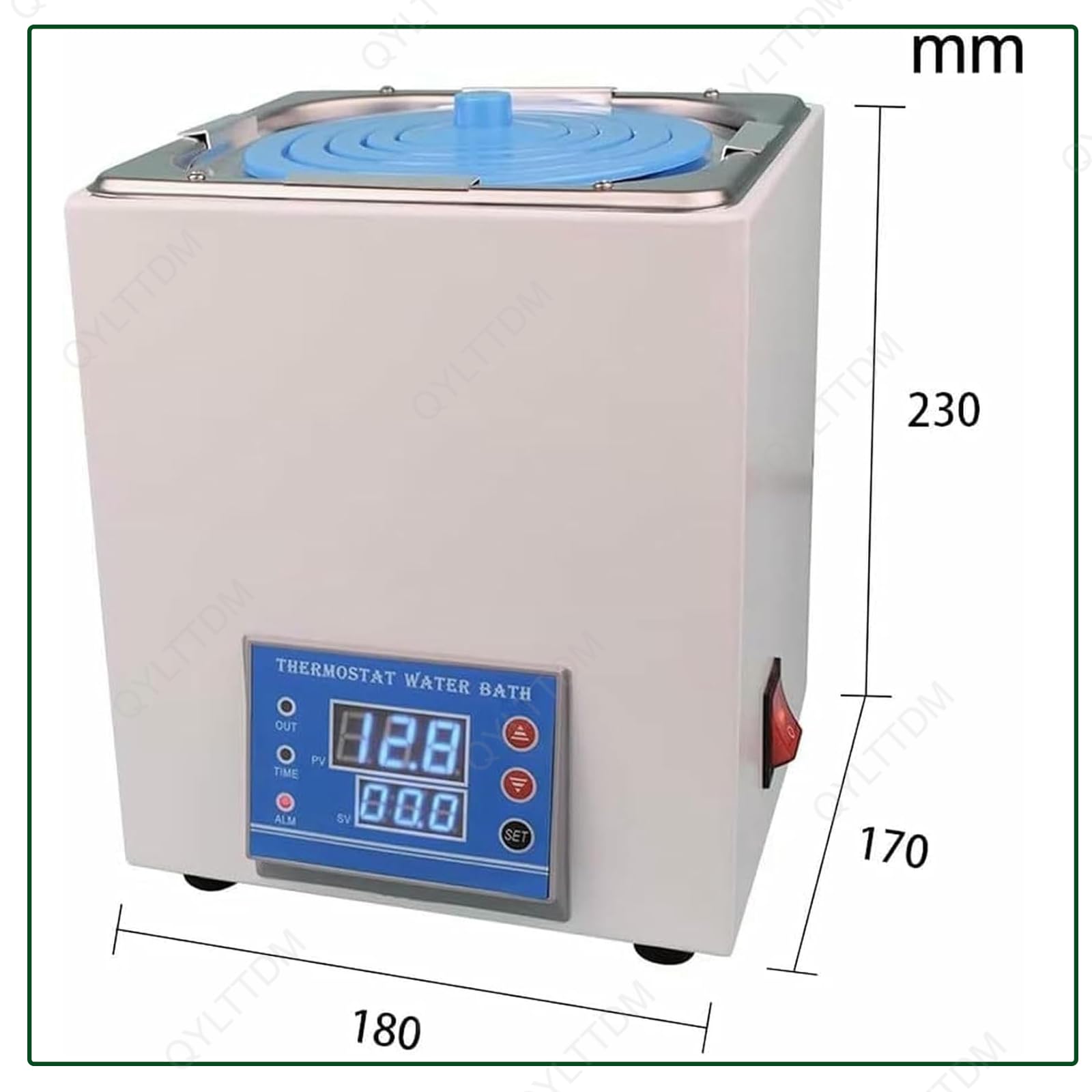 TYH Baño María Termostático De Laboratorio con Calefacción Eléctrica, Calentador Eléctrico De 300 W, Resolución De 0,01 ℃, Revestimiento De Acero Inoxidable De 3,25 L, Suministros