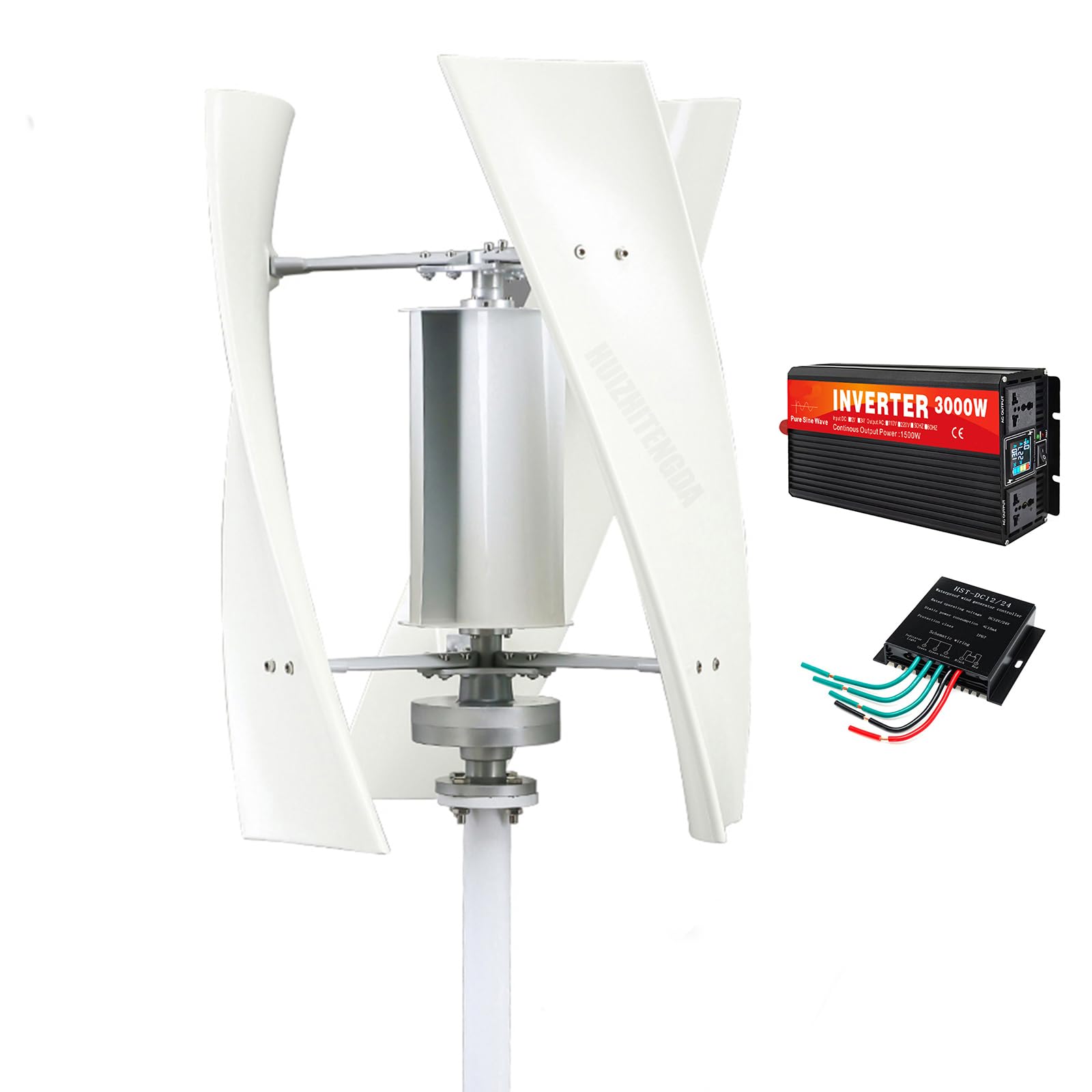 Zestaw pionowego bezrdzeniowego generatora wiatrowego 3000W 220V 48V 24V 12V z turbiny wiatrowej i przetwornicą napięcia 220V do użytku domowego, systemów off-grid