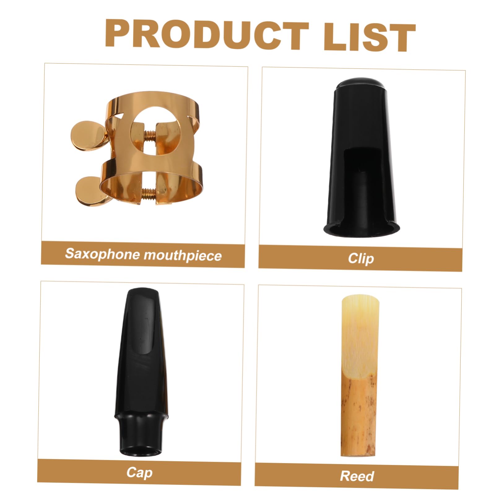 ibasenice 3ensembles Kit Complet Accessoires Pour Saxophone Alto Embouchure Plastique Bec Avec Clé Anches Et Pour Musiciens Et Étudiants