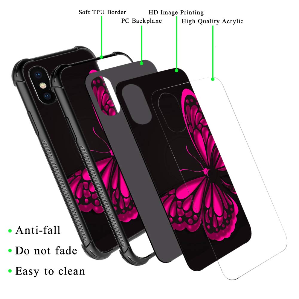 Amazon.co.jp: iPhone Xs Max ケース ピンク バタフライ iPhone Xs Max