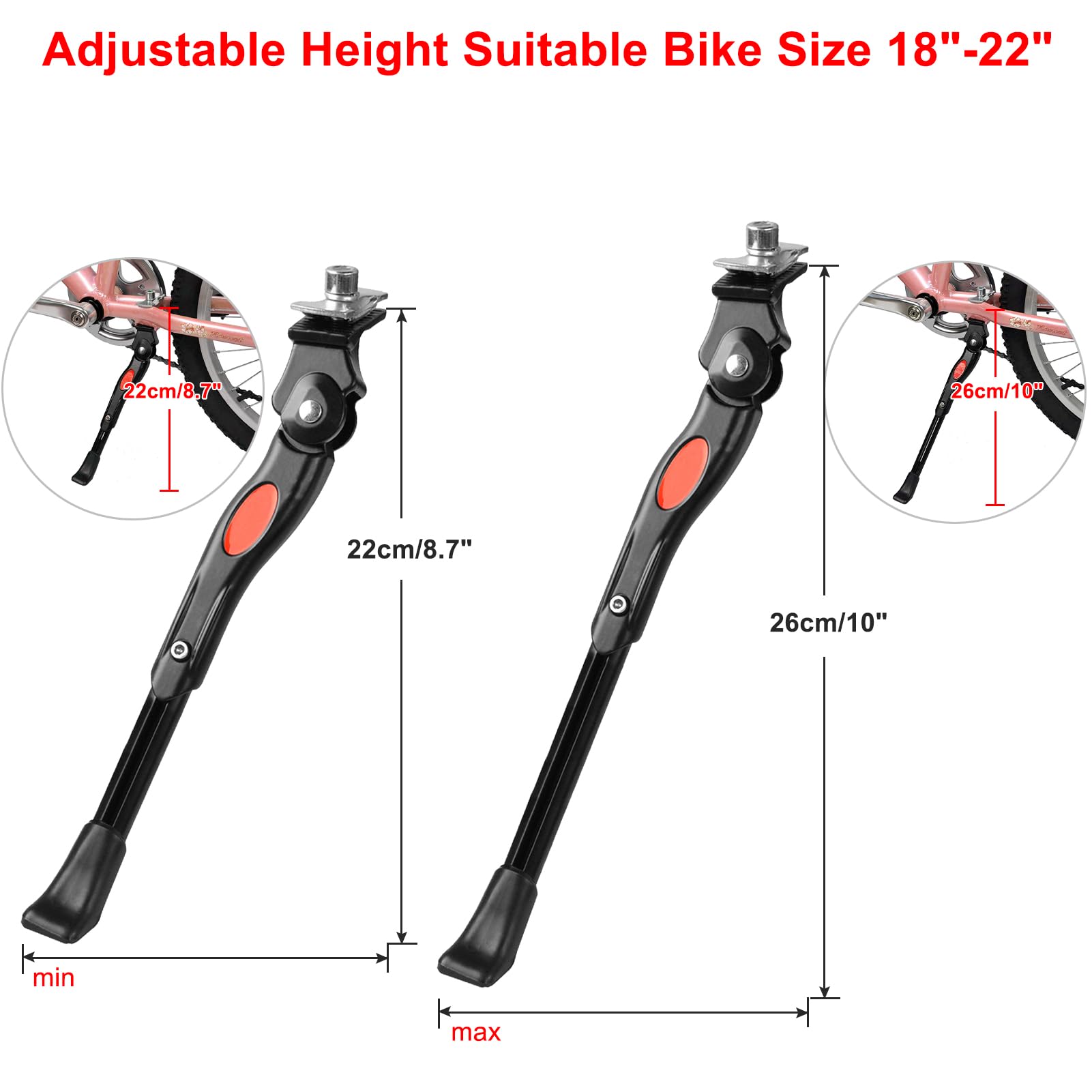 Dewel - Cavalletto per bicicletta in lega di alluminio, regolabile, antiscivolo