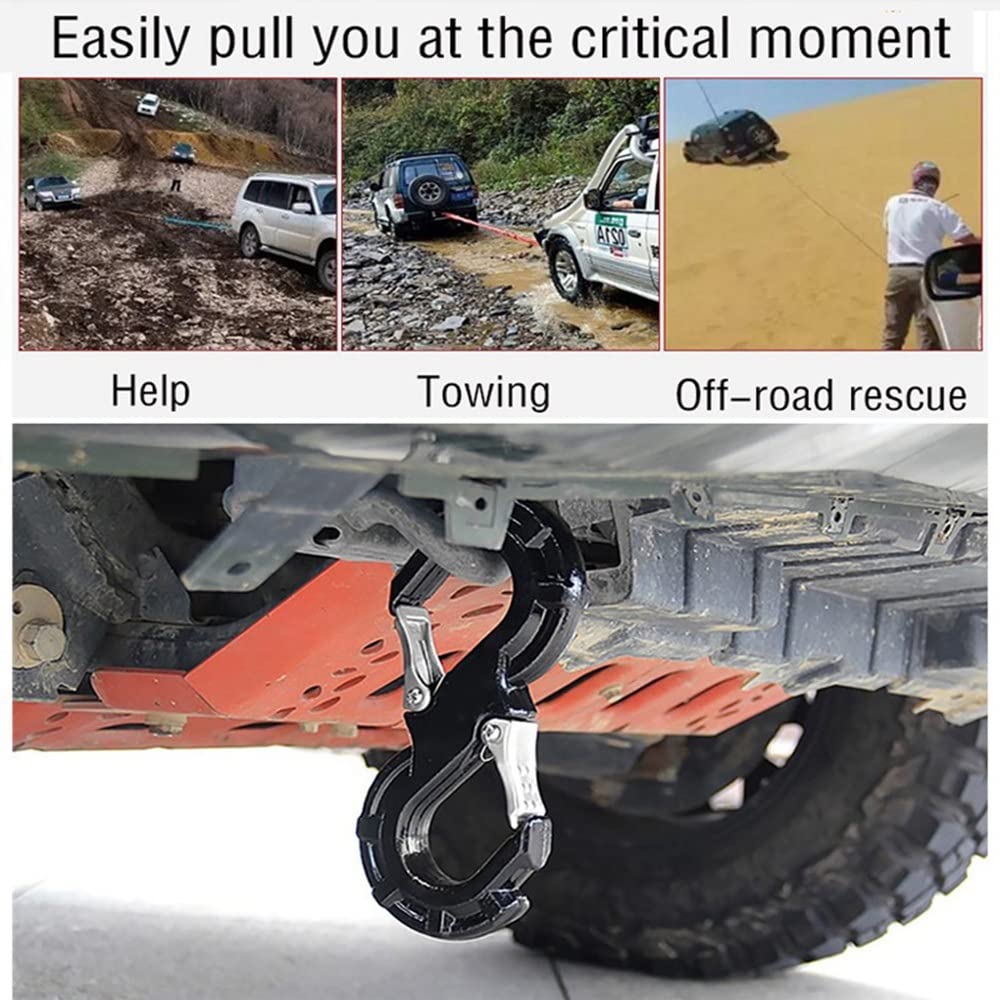 Rojo Grillete Rescate RáPido en Forma S Gancho Cabrestante Remolque Coche JK Kits RecuperacióN Remolque Todoterreno 4X4 Grillete Remolque Cabrestante AutomáTico