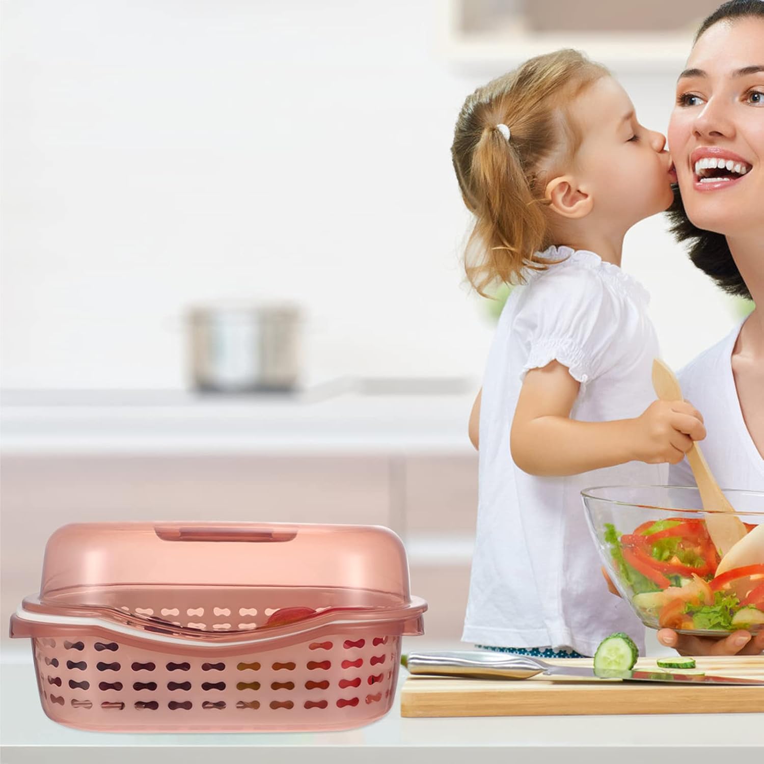 Cabilock 1Pc Colander with Lid PP Strainer Basket for Kitchen Multi-Purpose Drip Basin for Fruits Vegetables Bottles Tableware Detachable Design for Easy Storage and Transport