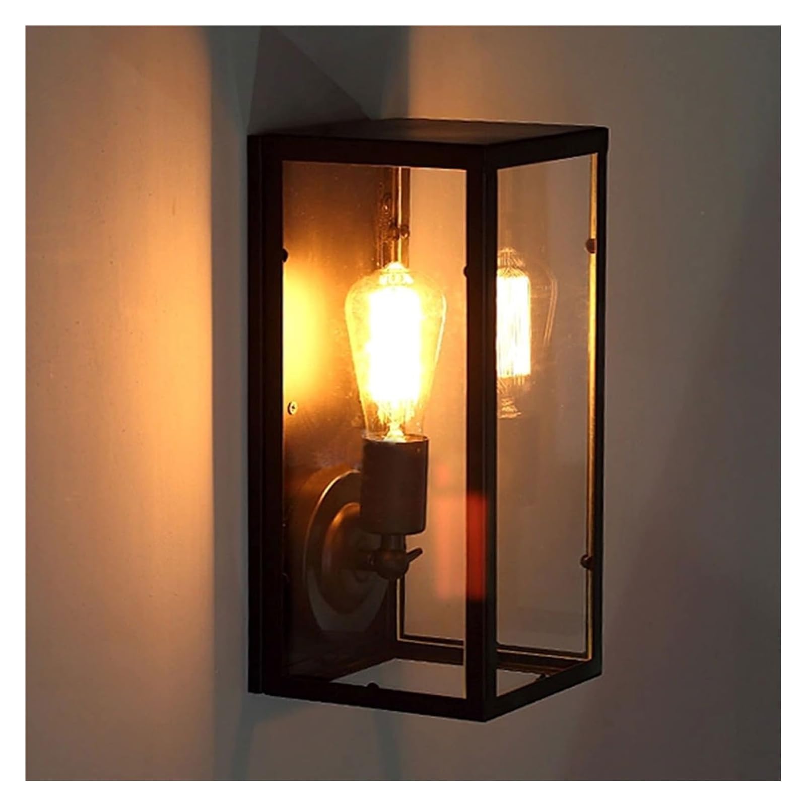 HYJAUSXB Wall Lamps Sconces Retro Loft Bedside Balcony Stair Corridor Room Pub Restaurant Cafe Lamp Box E27 Sconce Light