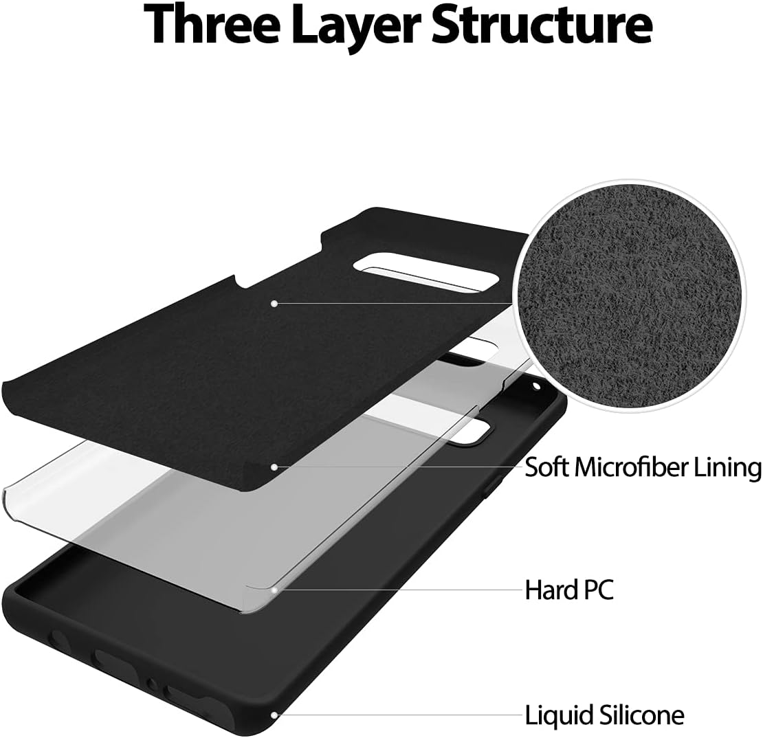 GOOSPERY Liquid Silicone Case for Galaxy Note 8 (2017) Silky-Soft Touch Full Body Protection Shockproof Cover Case with Soft Microfiber Lining - Black