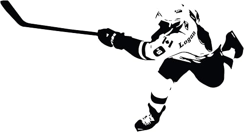 Decoración de pared de habitación, calcomanías de vinilo para jugador de hockey para el hogar u oficina, dormitorio, vestuario, pista de hielo o