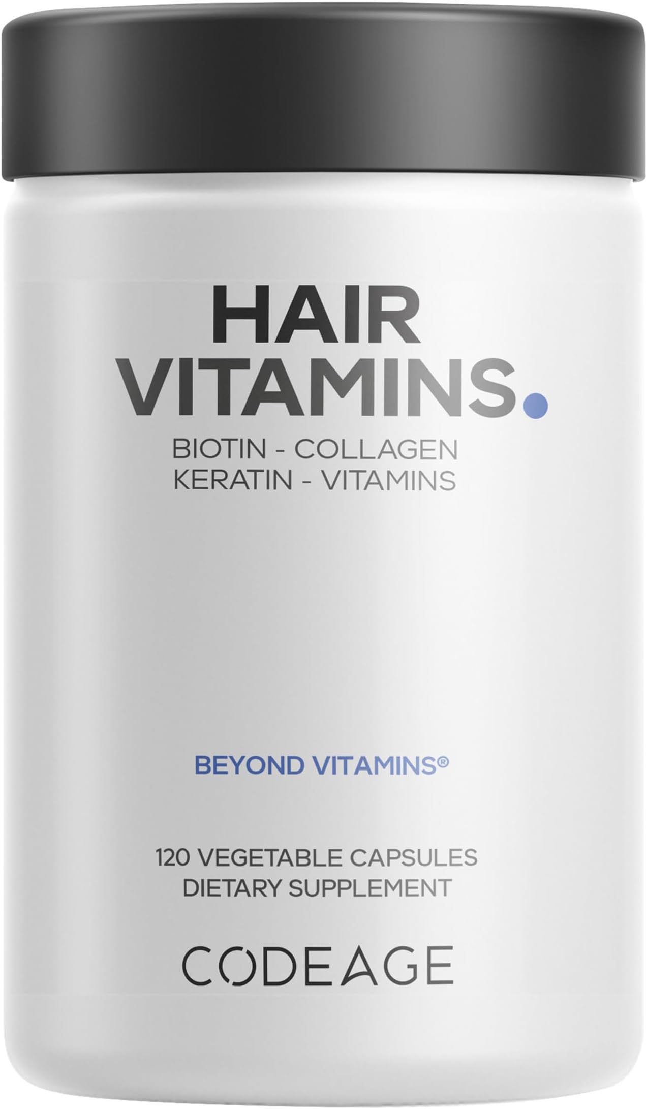Hair Vitamins 10000 mcg Biotin, Keratin, Collagen, Vitamin A, B12, C, D3, E, Zinc, Turmeric, Probiotics, Enzymes, Inositol - Hair Care Support - Healthy Hair Supplement Pills - 120 Capsules