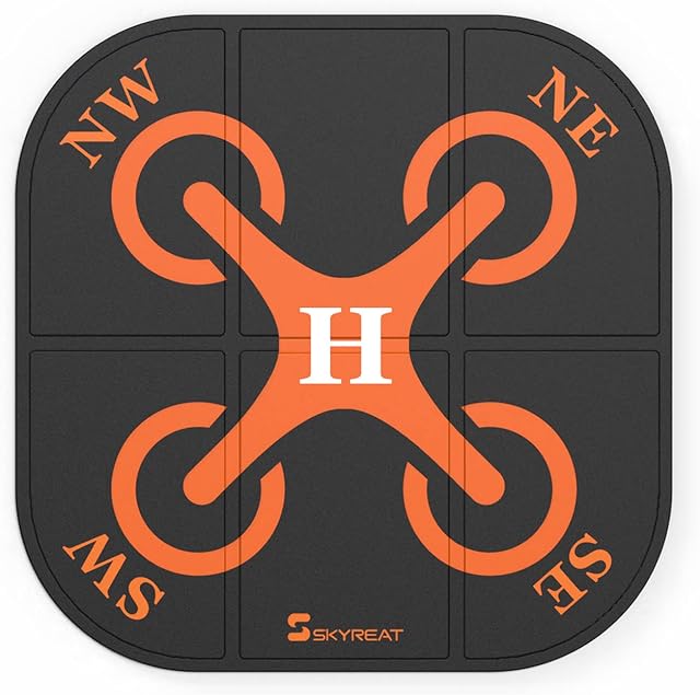 SKYREAT Mini 3 Pro Landing Pad, 50cm(20") Foldable Waterproof Helicopter Landing Pad Weighted Compatible with DJI Mini 3 Pro/Avata Pro/Mini 2 /Mavic 3/SE/FPV Mini Drones Accessories