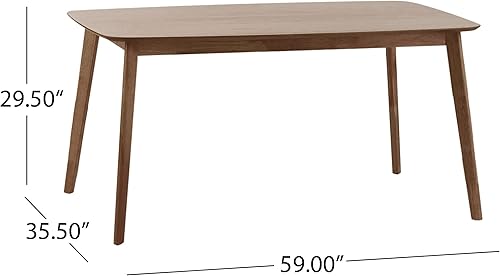 Miniatura 3 de Christopher Knight Home Lucious - Juego de comedor rectangular de 60 pulgadas, juego de 5 piezas, nogal natural y beige claro